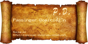 Passinger Domicián névjegykártya